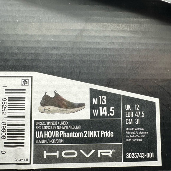 Men’s Under Armour Phantom 2 Inkt Pride Sz 13 - Picture 2 of 5
